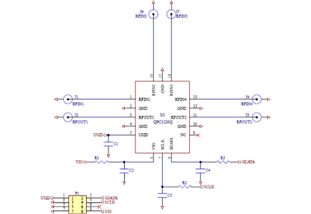 Schéma - Qorvo Kit de conception QPC1220QDK