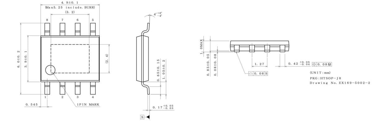 Plan mécanique - ROHM Semiconductor Commutateurs côté haut BV1Hx