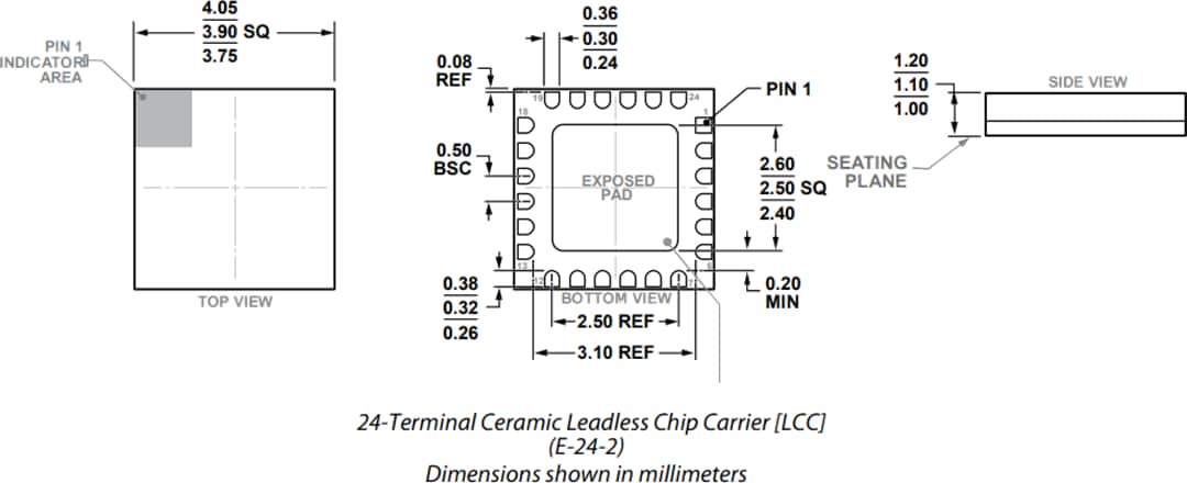 Mechanical Drawing - Analog Devices Inc. ADF5709 Wideband MMIC VCO