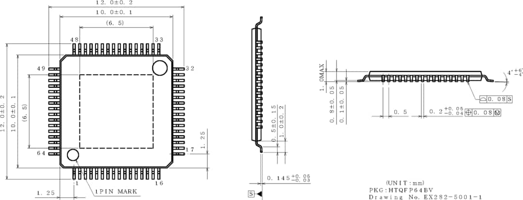 Plan mécanique - ROHM Semiconductor CNA audio stéréo 32 bits série MUS-IC™ BD34301EKV