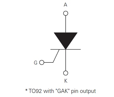 Schéma - Littelfuse Thyristors SCR 1,5 A S802ECS