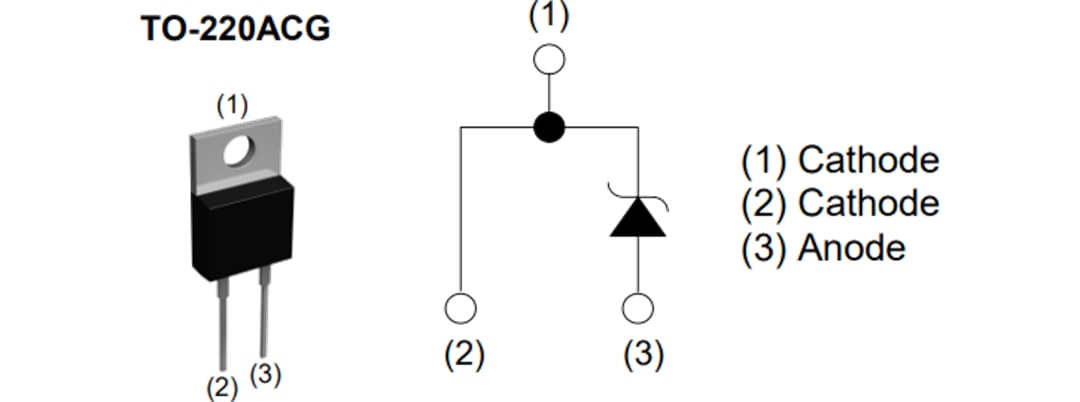 ROHM Semiconductor Diodes à barrière de Schottky SiC TO-220ACG