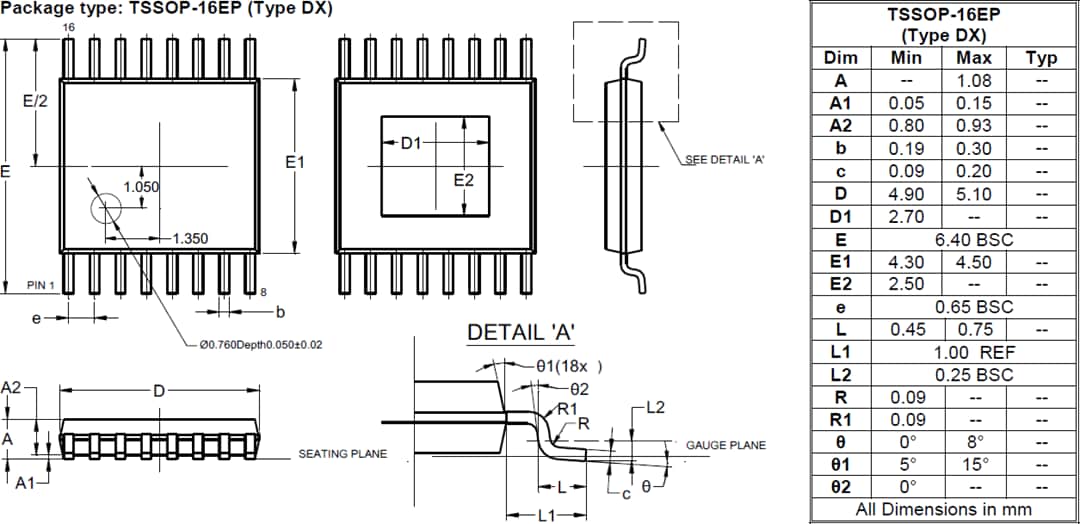 Plan mécanique - Diodes Incorporated Pilote de LED automobile AL5873Q