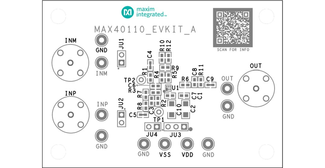 Plan mécanique - Analog Devices / Maxim Integrated Kits d’évaluation MAX40110EVKIT et MAX40111EVKIT