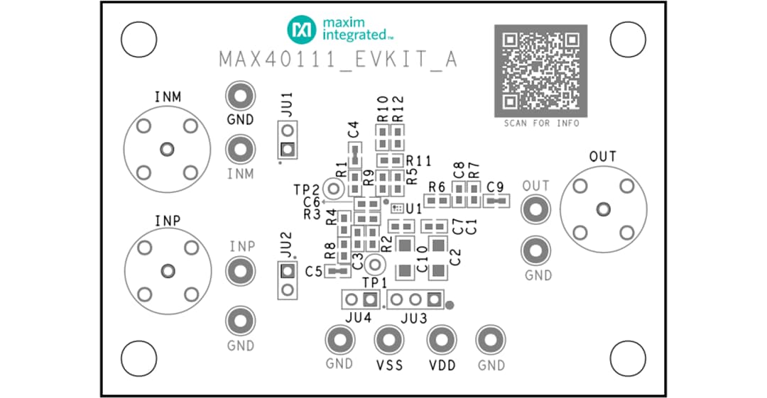 Plan mécanique - Analog Devices / Maxim Integrated Kits d’évaluation MAX40110EVKIT et MAX40111EVKIT