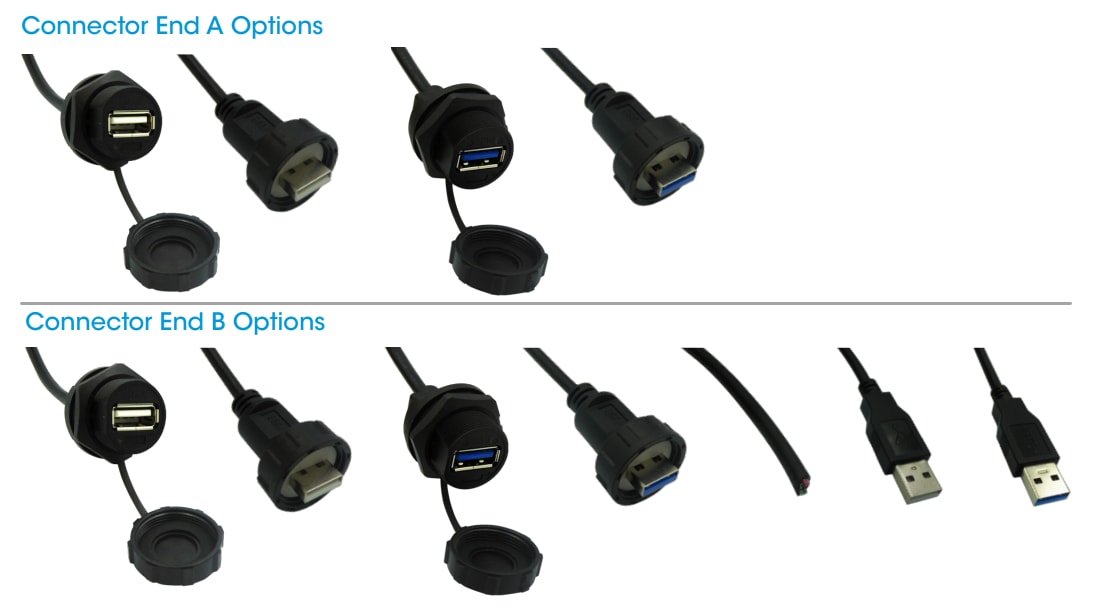 Stewart Connector / Cinch Connectivity Solutions Faisceaux de câbles USB de Type A IP67