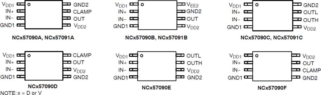 Plan mécanique - onsemi Pilotes de grille IGBT/MOSFET NCD57090 et NCV57090