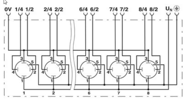 Schéma du circuit d'application - Phoenix Contact Boîtiers de capteur/actionneur