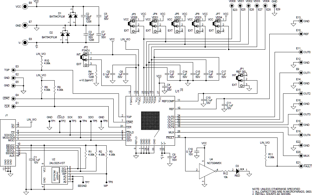 Schéma - Analog Devices Inc. Carte d'évaluation LTC2672 (DC2903A)