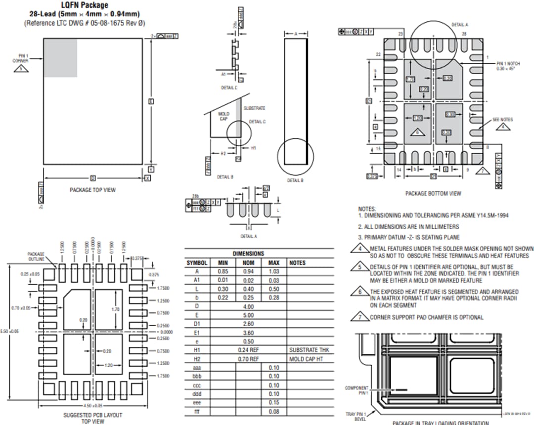Plan mécanique - Analog Devices Inc. Abaisseur synchrone Silent Switcher™ 2 LT8638S