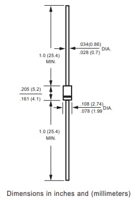 Mechanical Drawing - Rectron R4000G High Voltage Silicon Rectifier