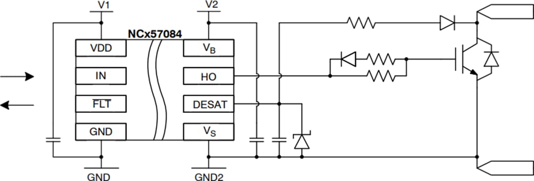 onsemi Pilotes de grille IGBT isolée NCD57084 et NCV57084