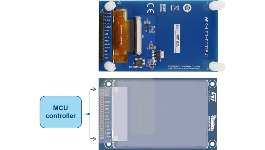 STMicroelectronics Carte d’extension d’affichage AEK-LCD-DT028V1