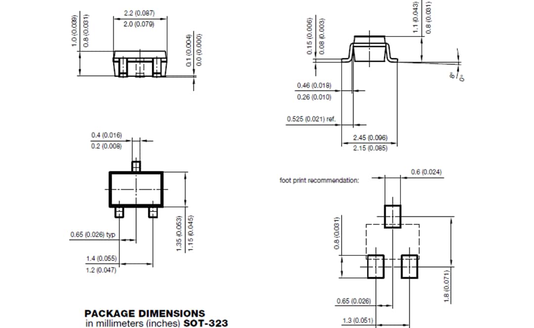 Plan mécanique - Vishay Semiconductors Diodes de protection ESD VCAN36A2-03G et VCAN36A2-03S