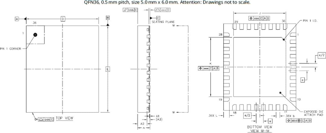 Plan mécanique - Analog Devices / Maxim Integrated Pilote TMC6140-LA de grille MOSFET BLDC triphasé