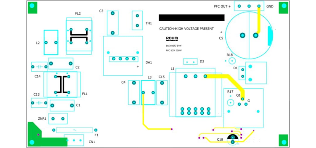 Plan mécanique - ROHM Semiconductor Carte d'évaluation BD7693FJ-EVK-001