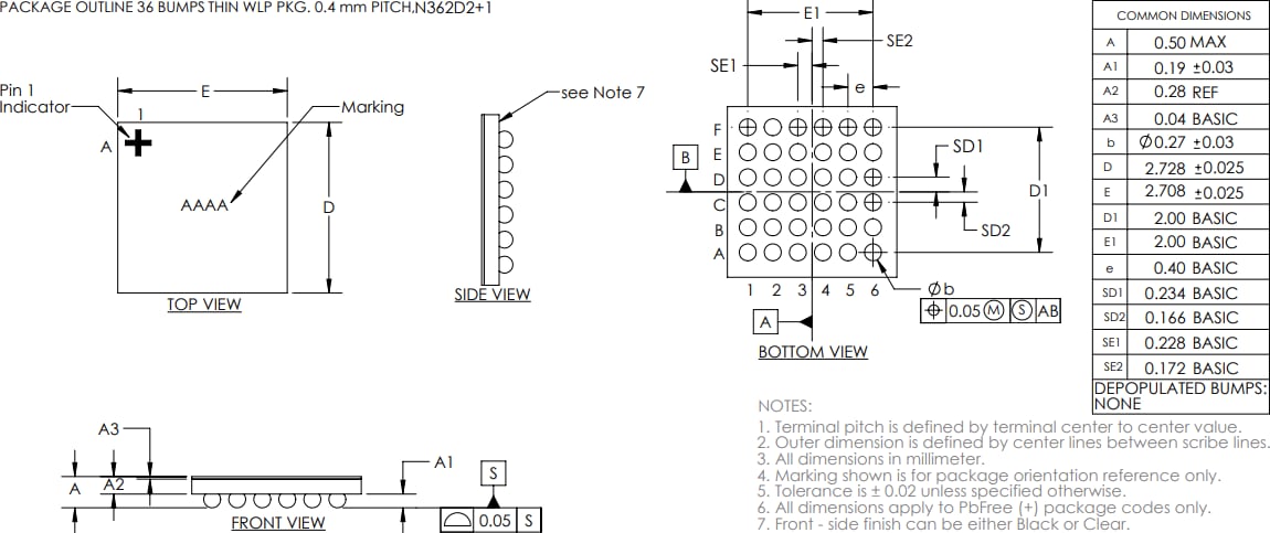 Plan mécanique - Analog Devices / Maxim Integrated Interface frontale analogique (AFE) PPG et ECG MAX86176