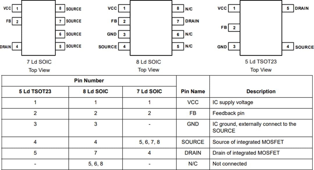 Plan mécanique - Renesas Electronics Régulateur RAA223011 Buck CA-CC non isolé 700 V