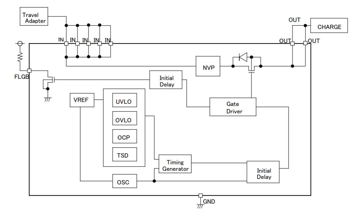 Schéma de principe - ROHM Semiconductor CI de protection de charge BD6047AGUL-E2