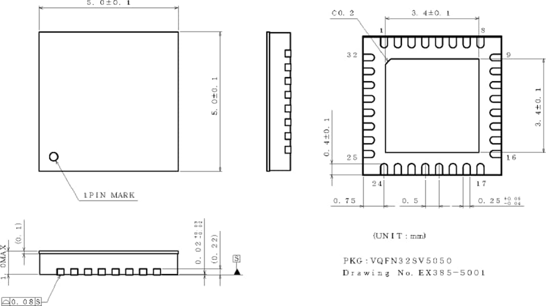 Plan mécanique - ROHM Semiconductor CI de gestion d'alimentation de panneau automobile BM81810MUV-M