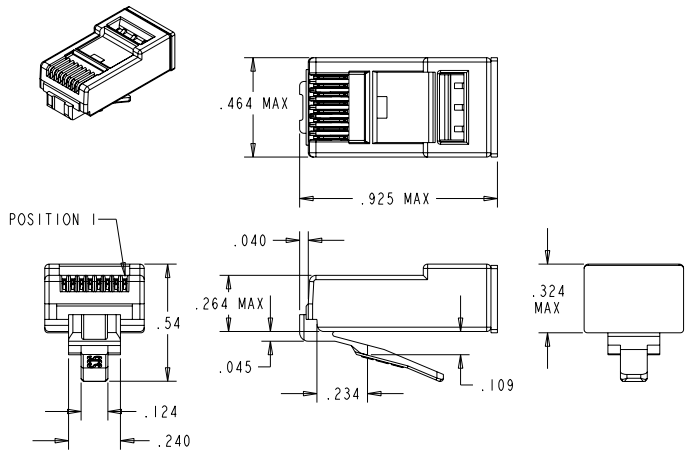 Stewart Connector / Cinch Connectivity Solutions Fiches de terminaison de résistance RJ45