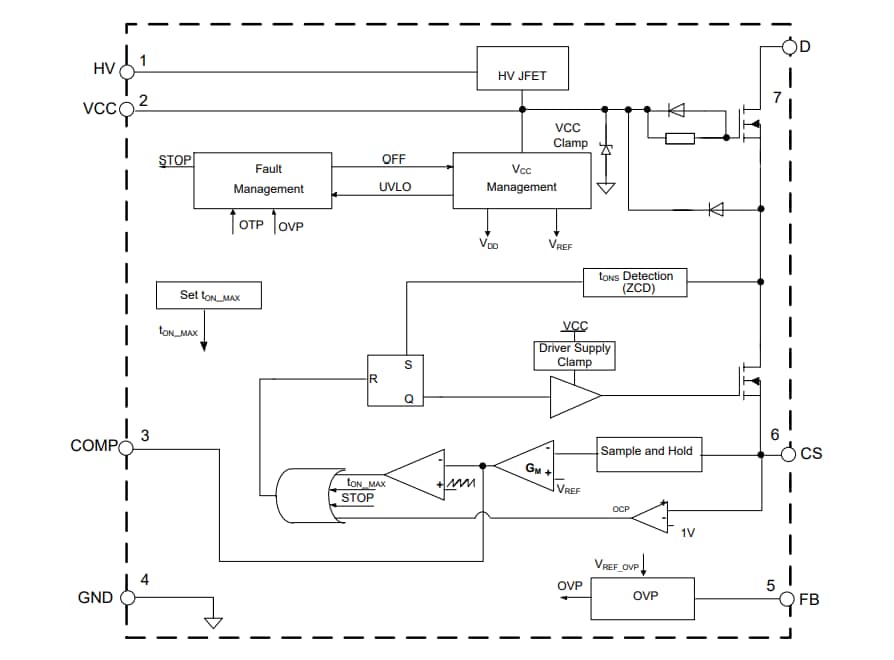 Schéma de principe - Diodes Incorporated Pilote LED à gradation et haute efficacité AL1698K
