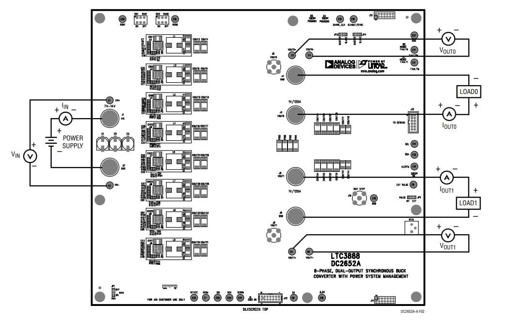 Plan mécanique - Analog Devices Inc. Carte de démonstration DC2652A-A pour LTC3888