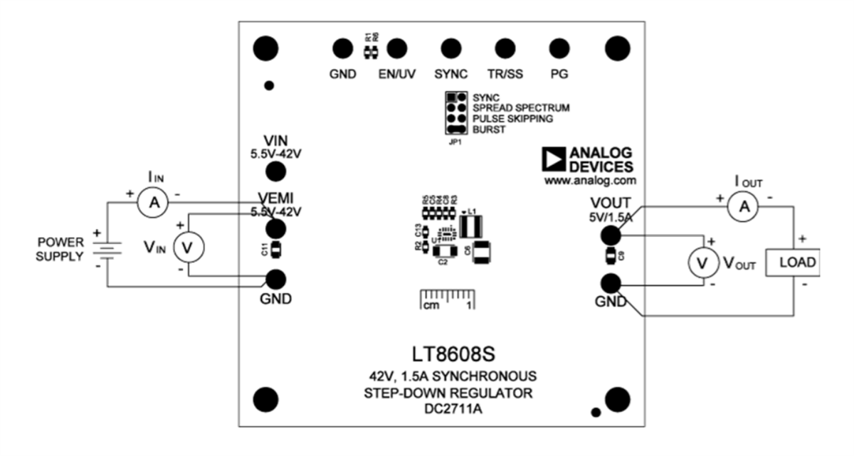 Plan mécanique - Analog Devices Inc. Carte de démonstration DC2711A pour LT8608S