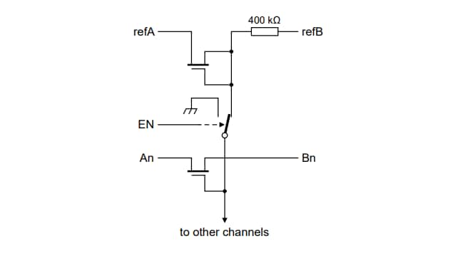 Schéma du circuit d'application - Nexperia Convertisseurs de niveau LSF0204/LSF0204-Q100