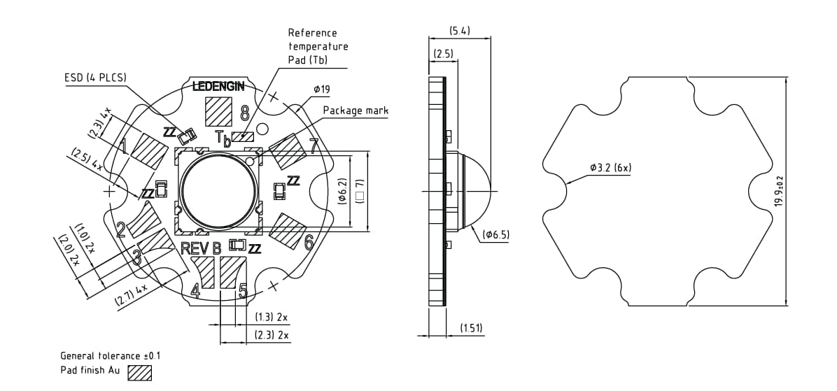 ams OSRAM Émetteur LZ4-V0UBH0 LZ4 LuxiGen LED ENGIN