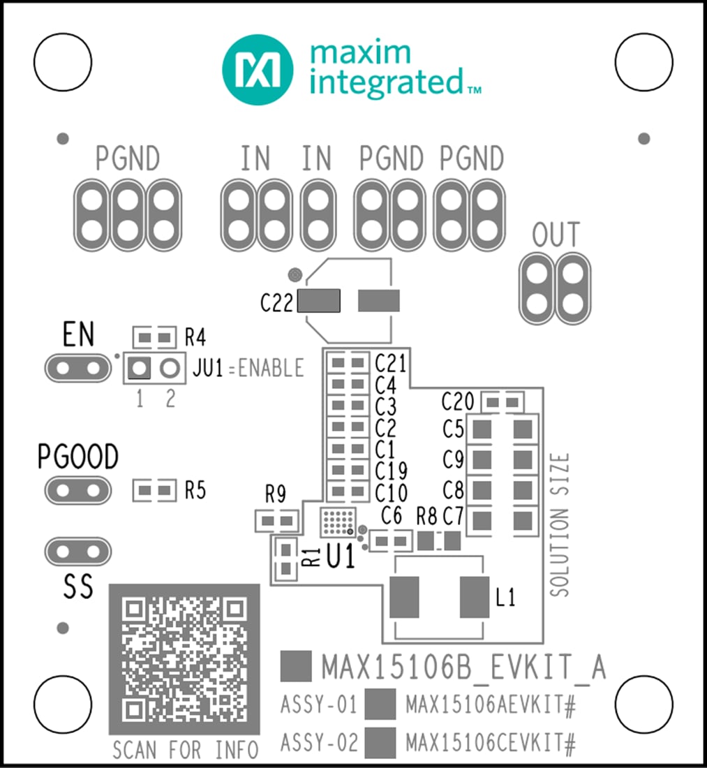 Plan mécanique - Analog Devices / Maxim Integrated Kits d’évaluation de régulateur MAX15106xEVKIT