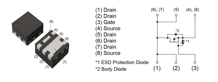 Circuit de localisation - ROHM Semiconductor MOSFET à signal faible RV5x040