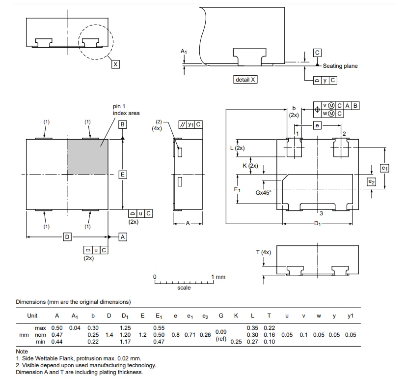 Plan mécanique - Nexperia Produits de boîtiers à montage en surface SOT8009
