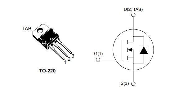 Schéma du circuit d'application - STMicroelectronics MOSFET de puissance MDmesh DM9 STP60N043DM9