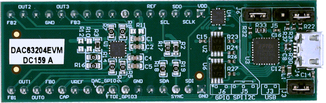 Plan mécanique - Texas Instruments Module d'évaluation (EVM) de CNA DAC63204EVM