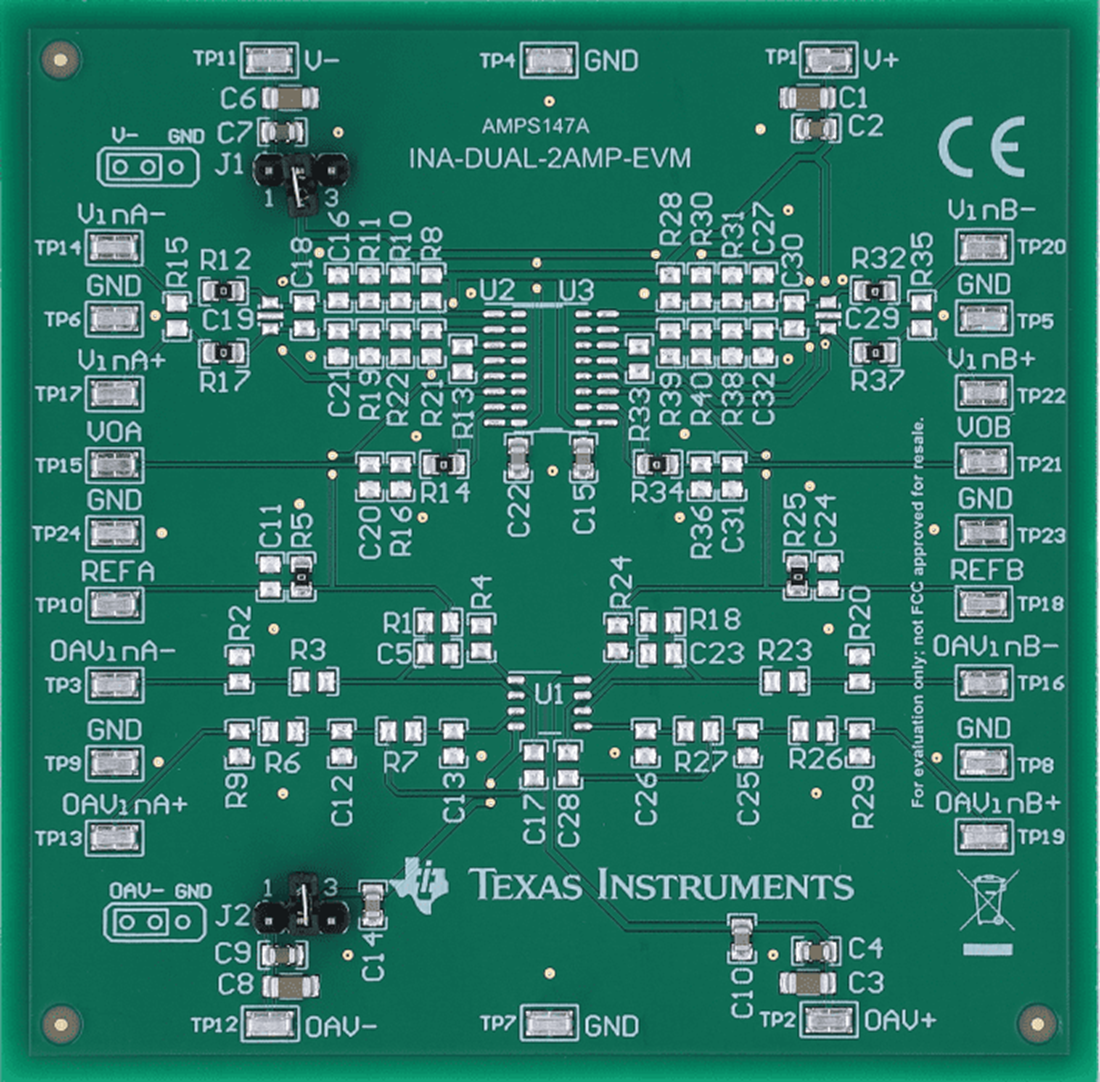 Plan mécanique - Texas Instruments Module d'évaluation (EVM) INA-DUAL-2AMP-EVM