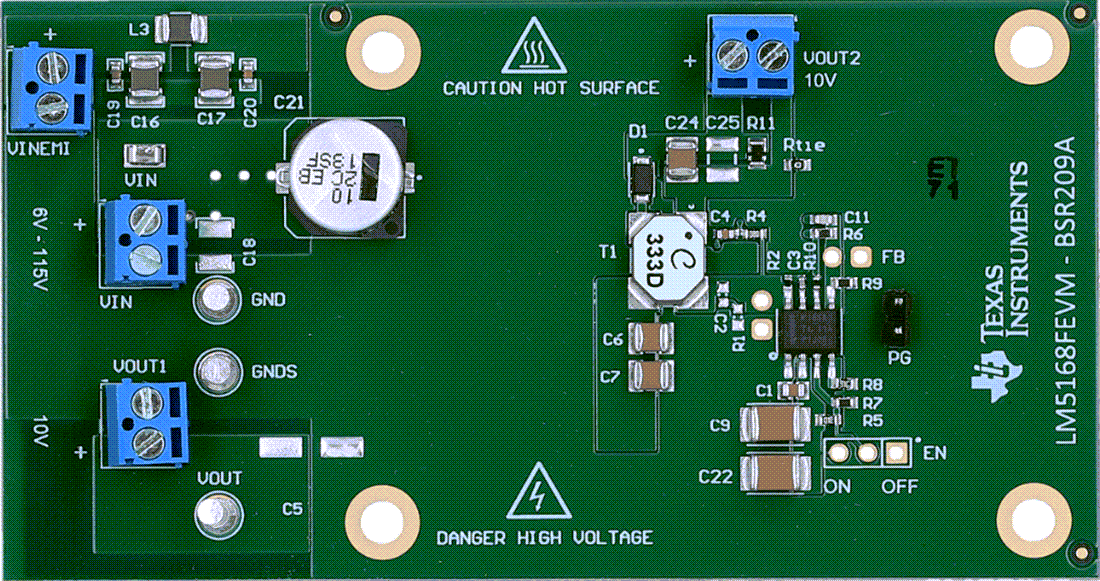Plan mécanique - Texas Instruments Module d'évaluation (EVM) de convertisseur LM5168FEVM