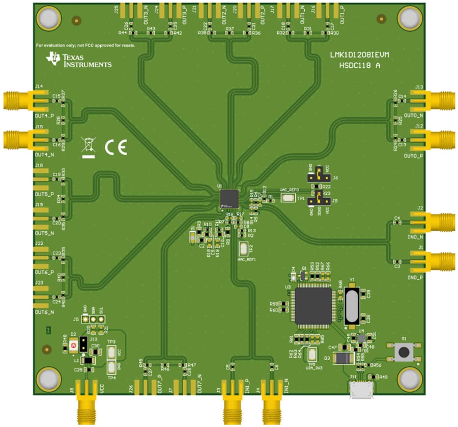 Plan mécanique - Texas Instruments Module d'évaluation de tampon LVDS LMK1D1208IEVM