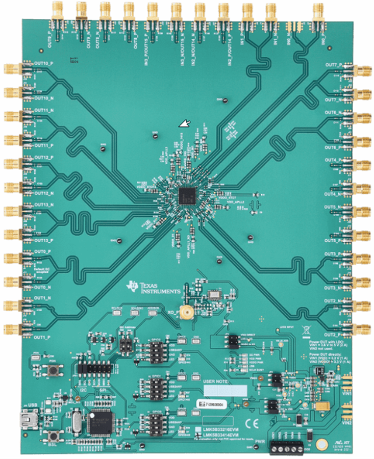 Plan mécanique - Texas Instruments Module d'évaluation LMK5B33414EVM