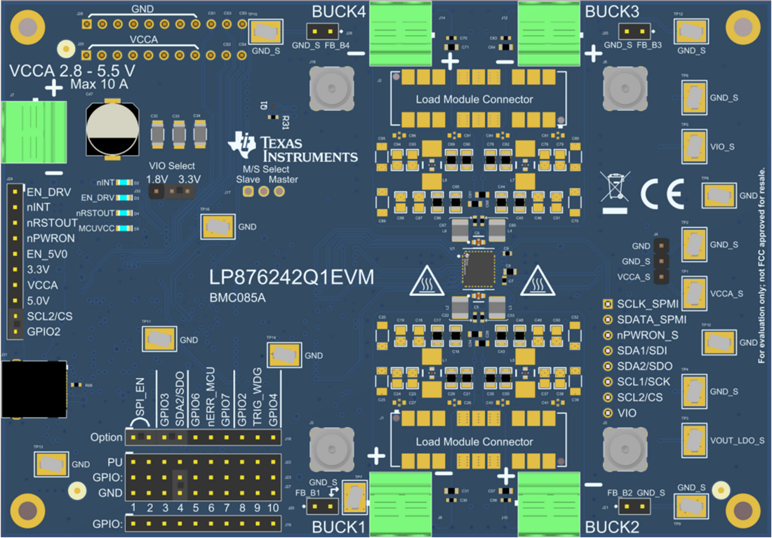 Plan mécanique - Texas Instruments Module d'évaluation PMIC LP876242Q1EVM