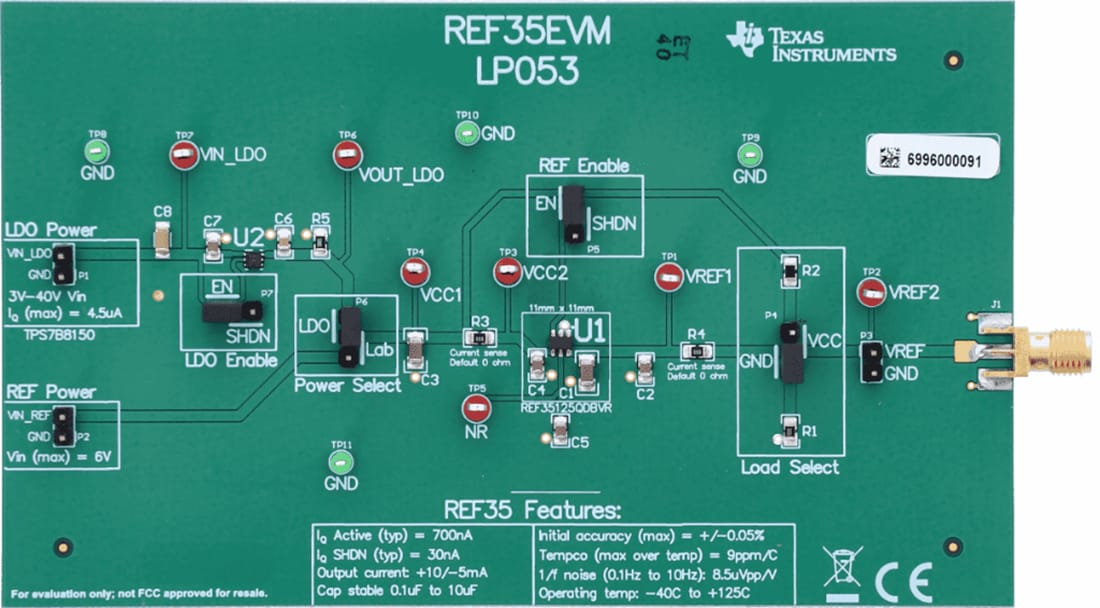 Plan mécanique - Texas Instruments Module d'évaluation de référence de tension REF35