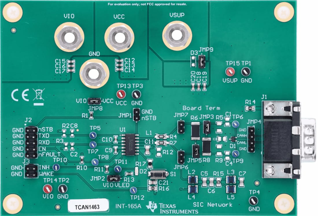Plan mécanique - Texas Instruments Module d'évaluation pour émetteur-récepteur TCAN1463EVM