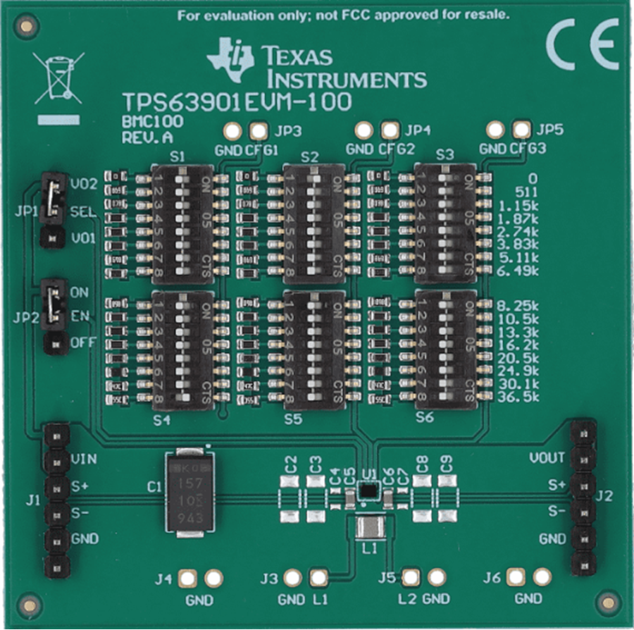 Plan mécanique - Texas Instruments Module d'évaluation de convertisseur TPS63901EVM-100