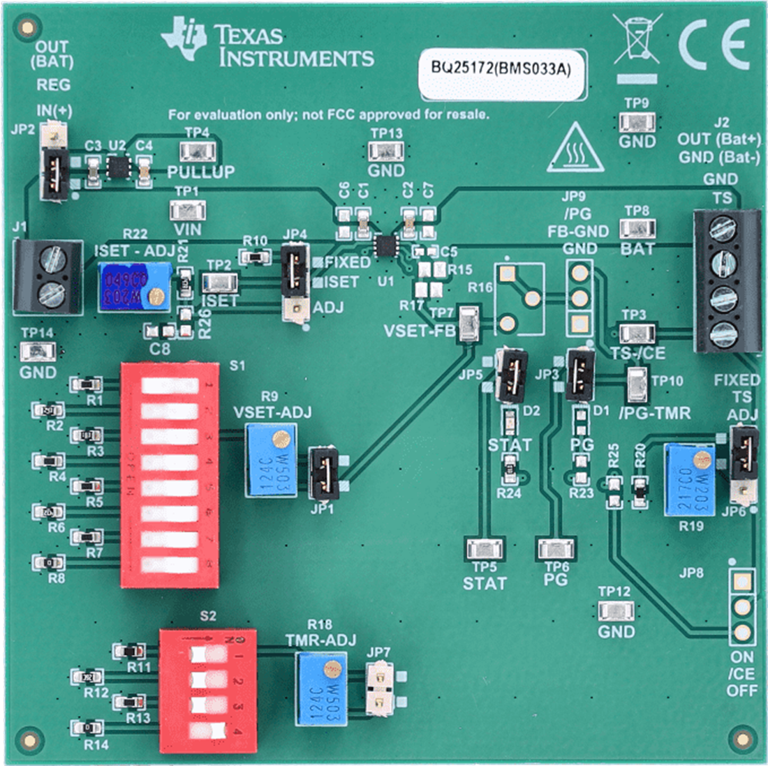 Plan mécanique - Texas Instruments Module d'évaluation (EVM) bq25172EVM