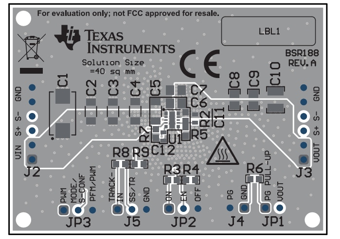 Circuit de localisation - Texas Instruments Module d'évaluation TPSM82903EVM