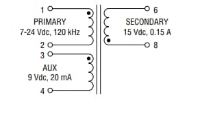 Schéma - Bourns Transformateur Flyback 2,25 W AEC-Q200 BA60951CS 