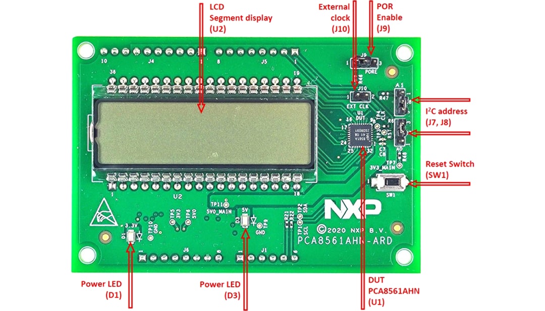 NXP Semiconductors Blindage Arduino® à pilote LCD PCA8561AHN-ARD
