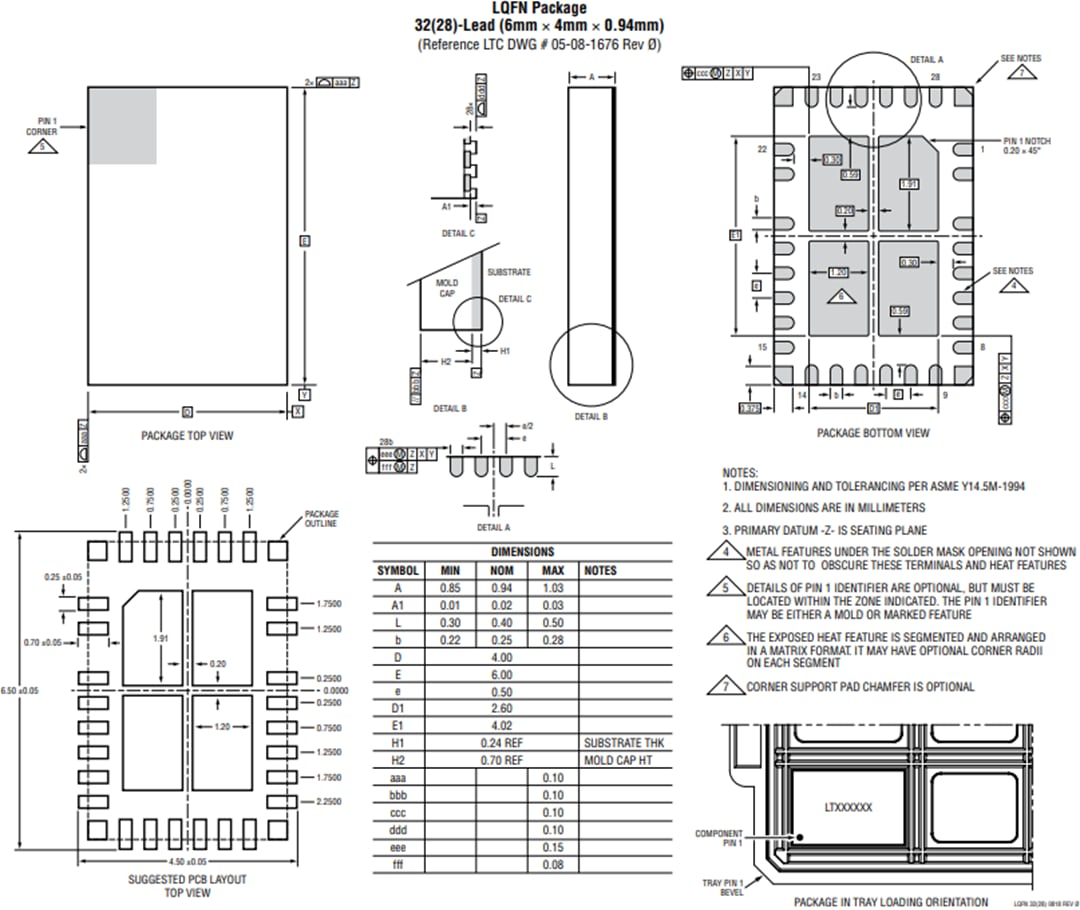 Plan mécanique - Analog Devices Inc. LT8350/LT8350S convertisseurs Buck-Boost synchrones