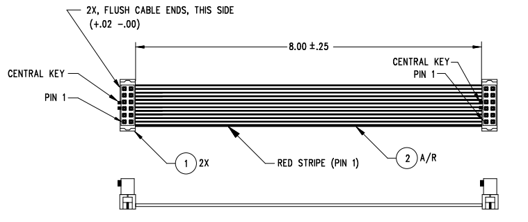 Plan mécanique - Analog Devices Inc. Câble nappe CA2978