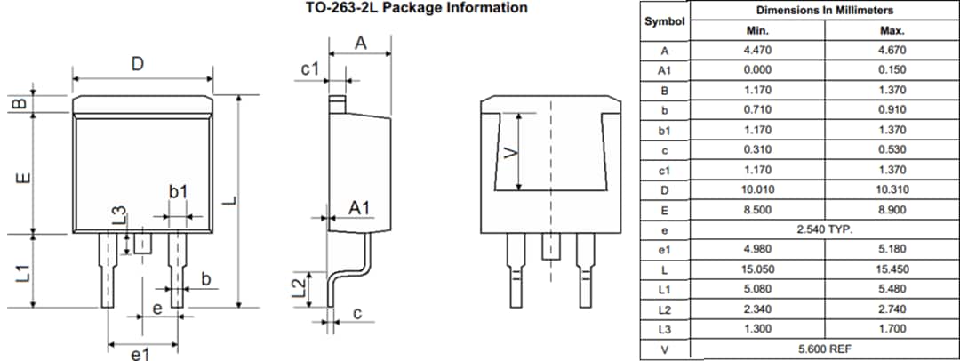 Mechanical Drawing - Rectron RM150N60HD N-Channel Enhancement Mode Power MOSFET